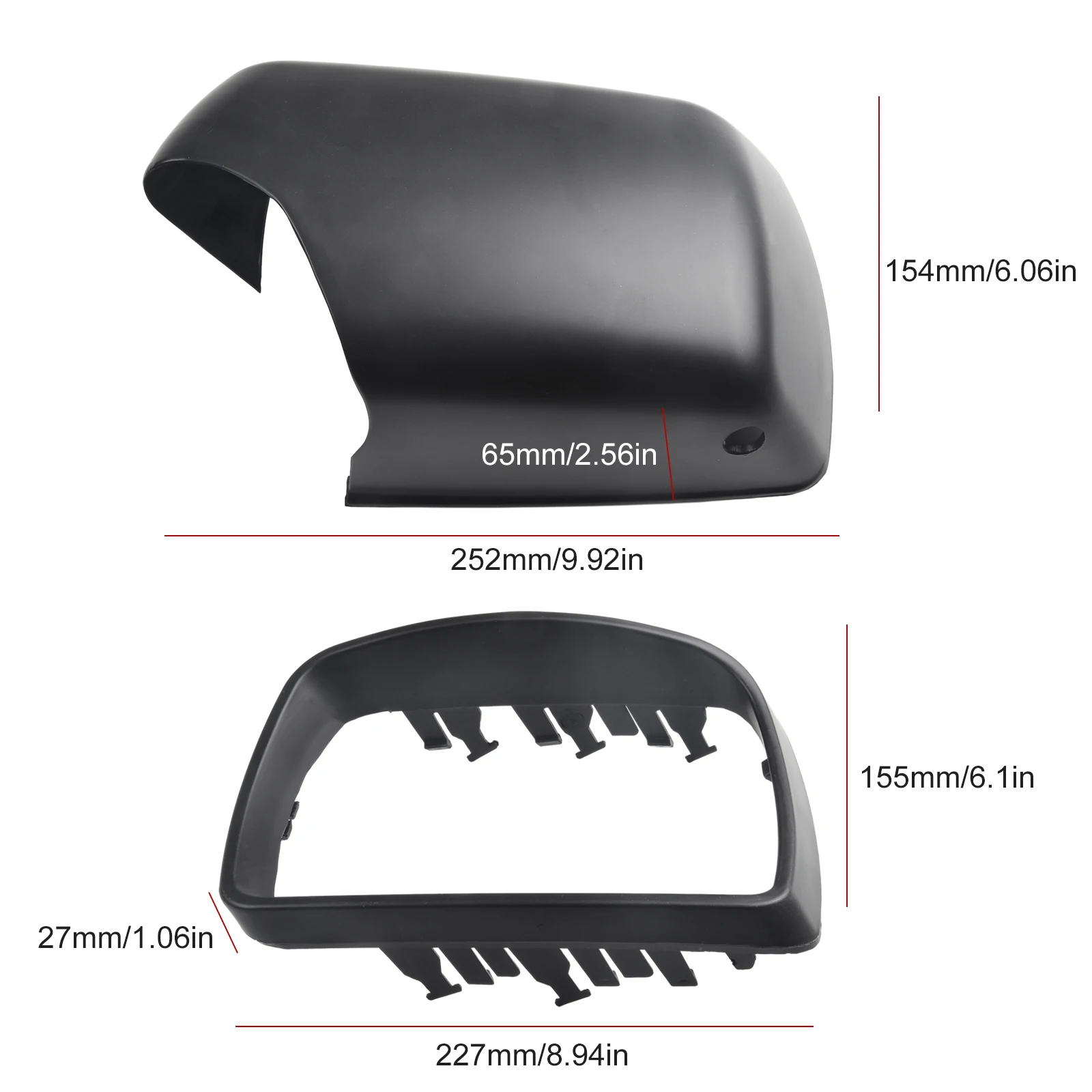 

2022new Fit For BMW E53 3.0d/3.0i/4.4i/4.6is/4.8is 1999-2006 Mirror Cover ABS Plastic Front Left Matte Black