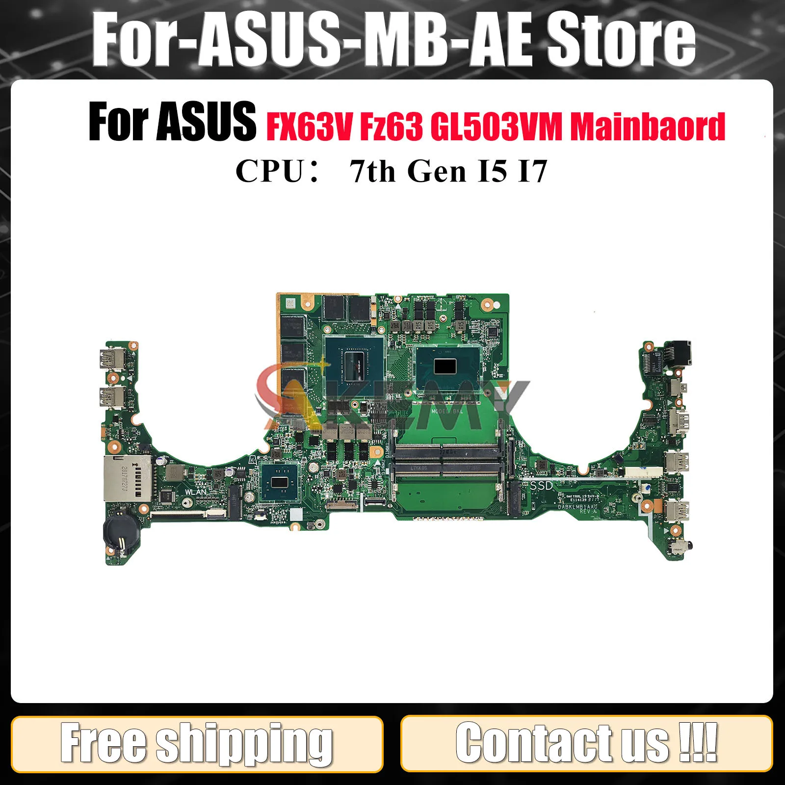 

Материнская плата для ноутбука GL503VM для ASUS ROG Strix GL503VM Fz63v FX63V GL503V, материнская плата для ноутбука с процессором I5 I7, 100% тестирование, ОК, быстрая доставка