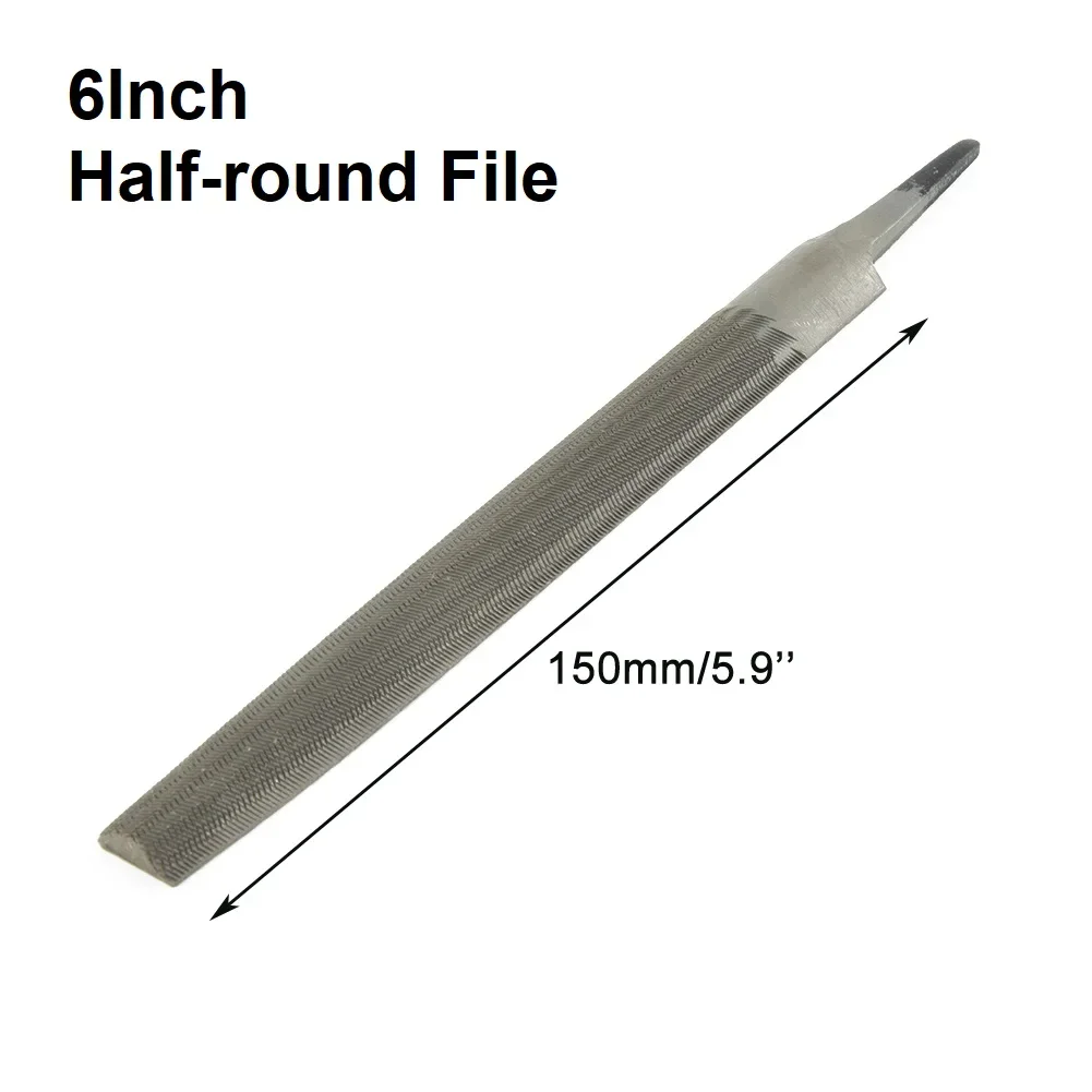 5 Types Steel Files Without Handle 6 Inch 150mm Round Half-round Triangular Square Flat Cut Design Metal Woodworking Hand Files