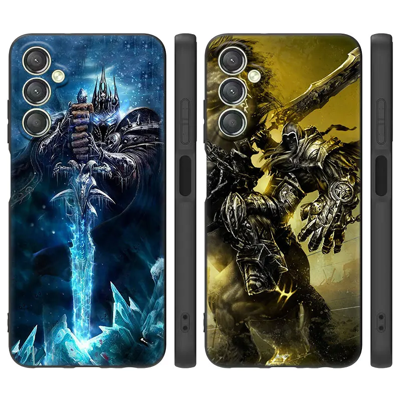 Черный чехол World of Warcraft для Samsung Galaxy A15 A14 A05 A34 A54 A52S A53 A33 A23 A24 A13 A12 A22 A32 A50 A51 A70 A71 A73 5G