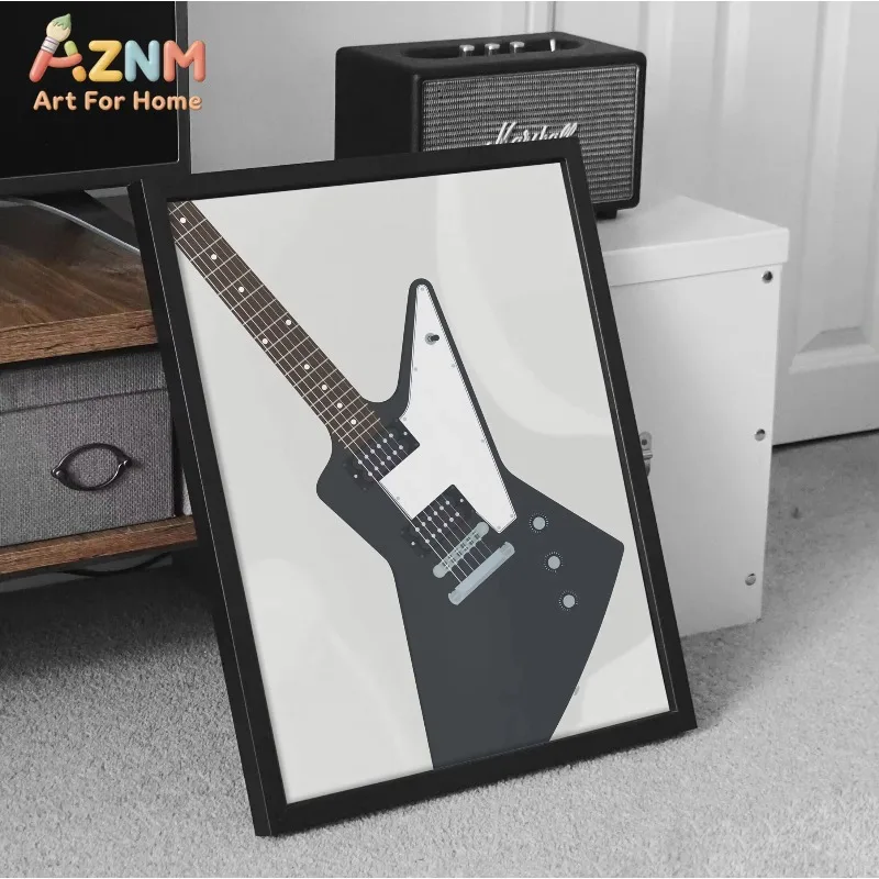 Minimalist Electric Guitar Effect Pedal Canvas Wall Art Unframed Canvas Painting Music Studio Bedroom Decor Rock Instrument