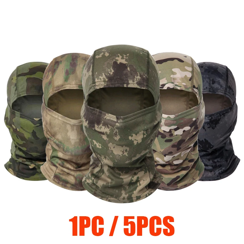 1 pièce/5 pièces Cagoule extensible et respirante unisexe, sous-casque de vélo et moto, masque de ski, écharpe pour activités de plein air, randonnée, chasse