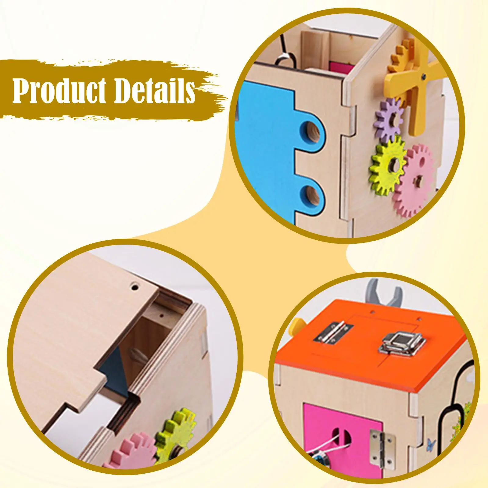 Wood Busy House Track Early Educational Sensory Fine Motor Training for Hands on Learning Reativity Thinking Coordination Color