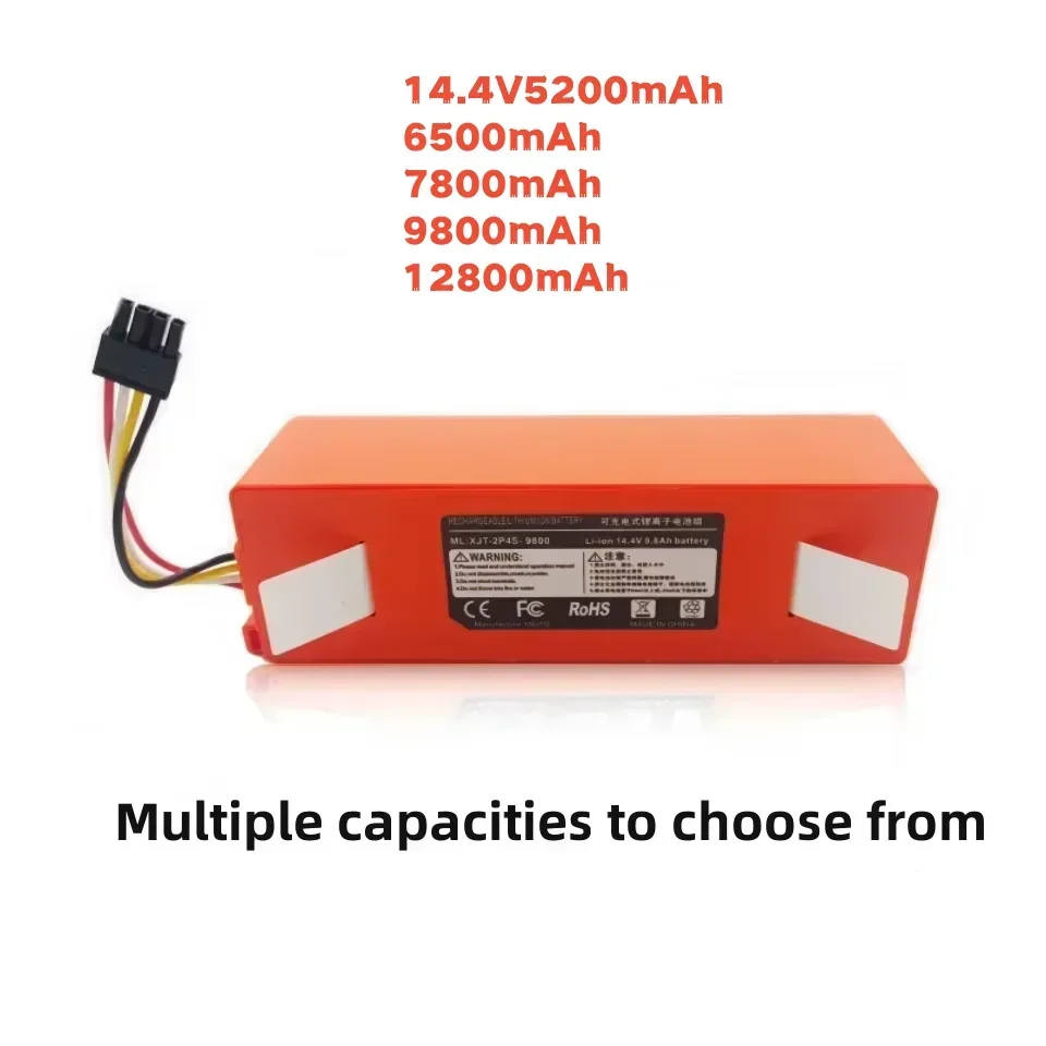 Replacement Battery for Xiaomi Roborock, Robotic Vacuum Cleaner, S55, S60, S65, S50, S51, S5 MAX, S6 Parts, 14.4V, 12800mAh