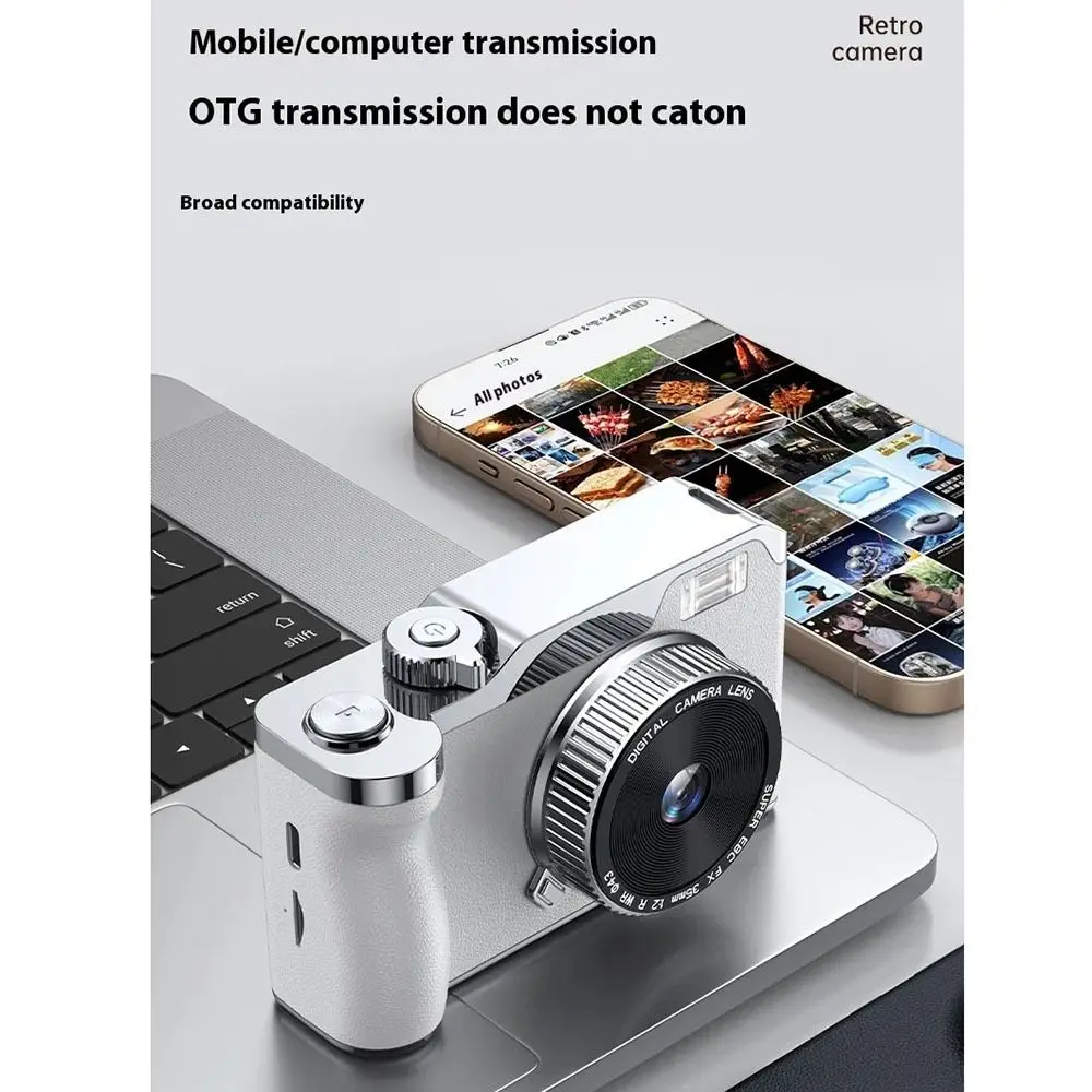 

Front/Rear Dual Camera 4K HD Digital Camera 16x Zoom Autofocus Entry-Level CCD Camera Rechargeable 2.4 Inch Screen