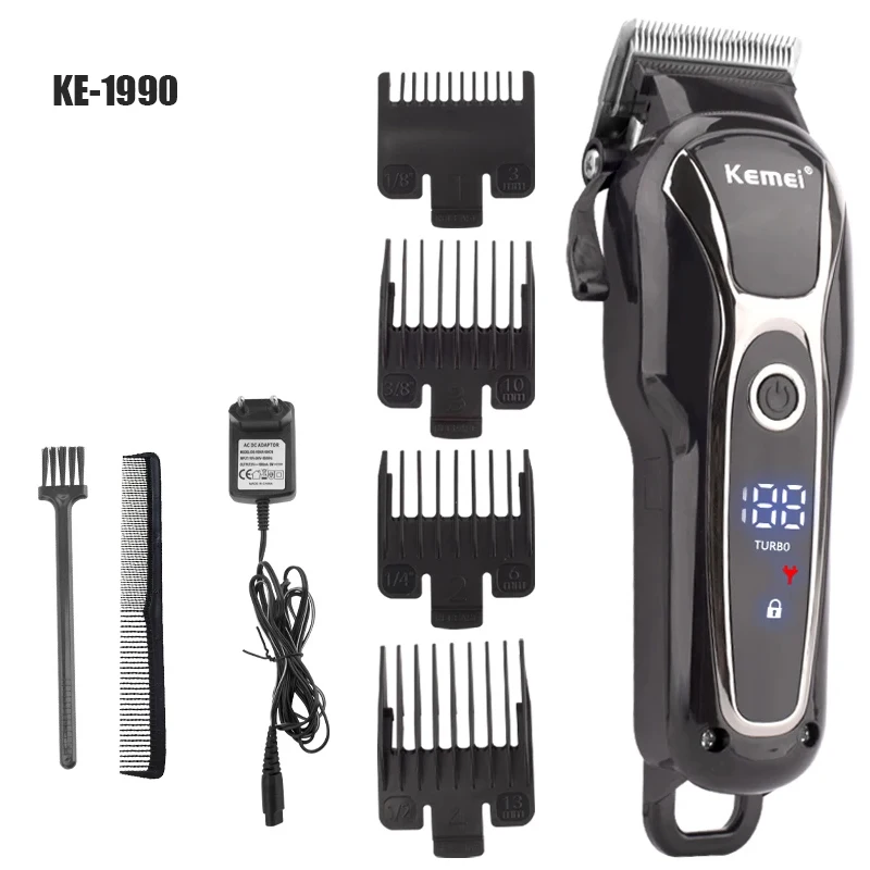 Kemei KM-1990 elektrik profesional kualitas tinggi pemangkas rambut untuk Salon pemangkas rambut tukang cukur KEMEI isi ulang