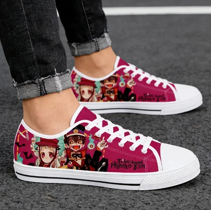 

Toilet-Bound Hanako-kun Custom Canvas Sneakers, Unisex Low-Top Anime Couple Shoes, Manga Comic Art