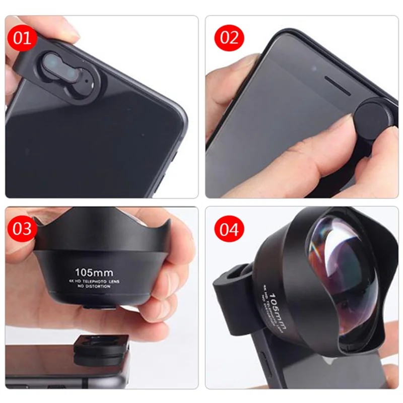 

M20K 1 Piece Mobile Phone Universal External Lens Plastic 105Mm Portrait Telephoto Slr Professional Photo Photography Big Apertu
