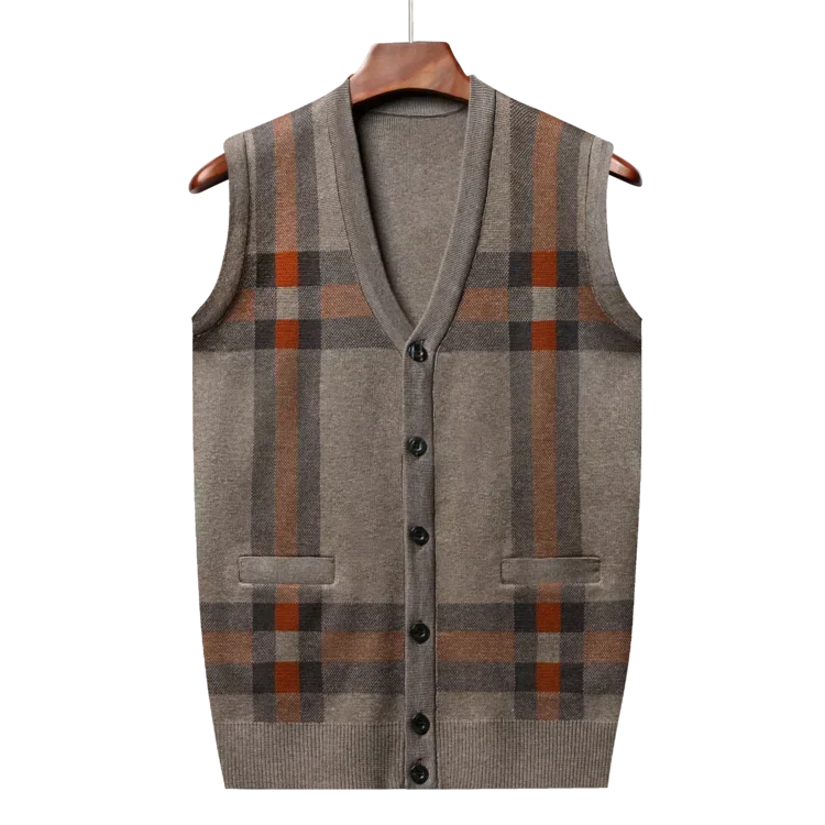 

Mens V-Neck Sleeveless Vest Classic Business Gentleman Knitwear Knitted Waistcoat Sweater