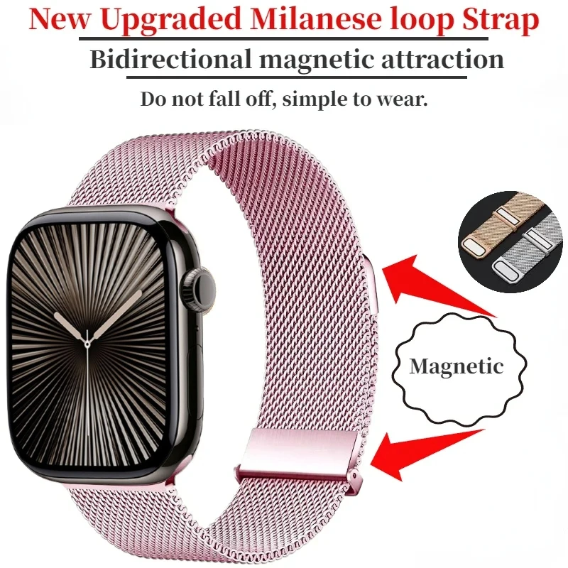 Pasek Milanese do Apple Watch Band Ultra 2 9 8 7 49 mm 45 mm 41 mm Bransoletka magnetyczna Pasek do IWatch 6 5 4 SE 44 mm 40 mm