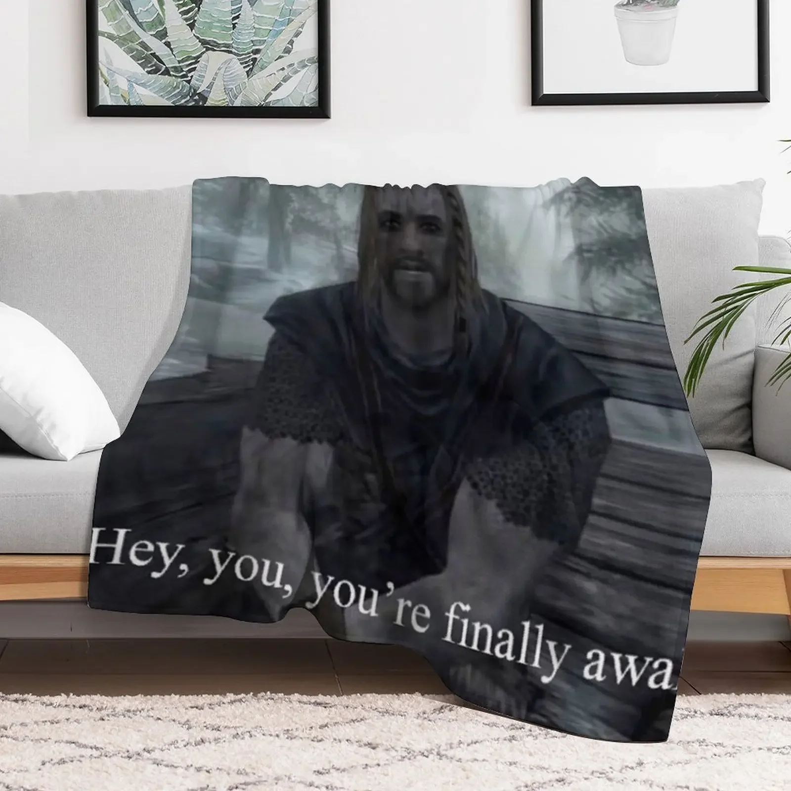 Hey you’re finally awake Throw Blanket Vintage decorative Flannels Blankets