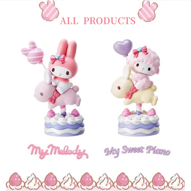 Original Miniso Sanrio My Melody My Sweet Piano Figure Sweet Party Series Pvc Model Toy Collection Decoration Kids Birthday Gift