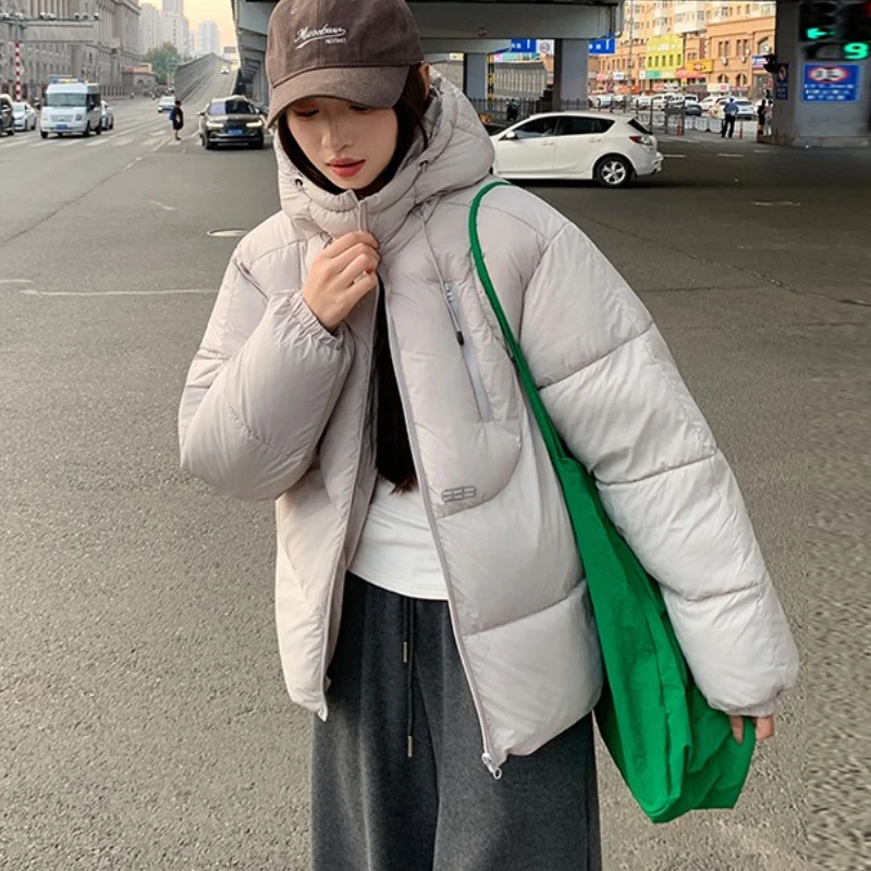 2025 가을 겨울 여성 파카 코트 한국 신상 루즈 후드 두꺼운 따뜻한 숏 다운 코튼 패딩 재킷 여성 아우터웨어 탑스