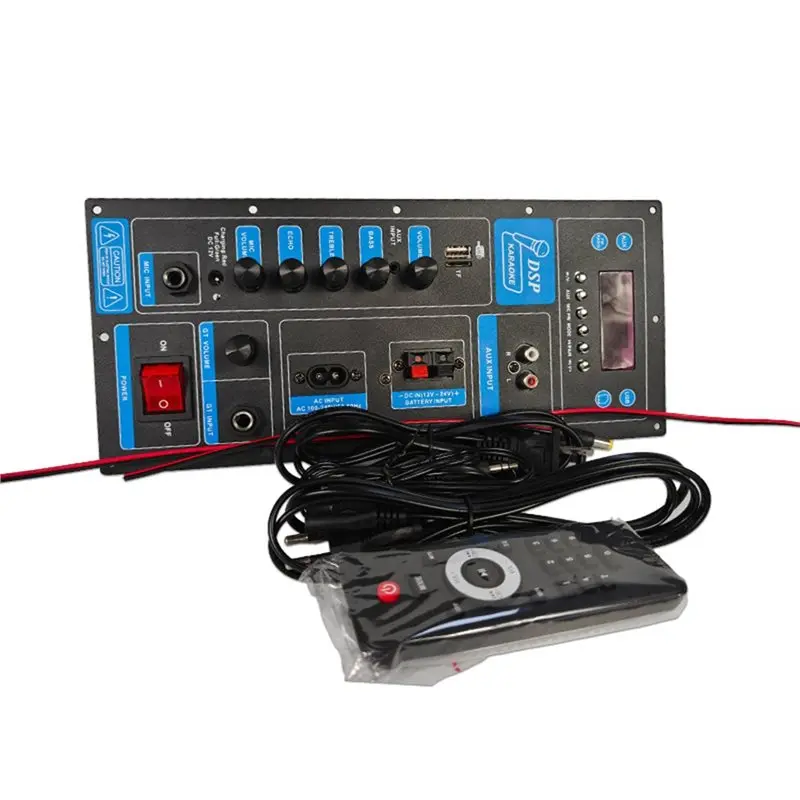 ABZW 12V High Power DSP Bluetooth Amplifier Board 8-18 Inch Trolley Speaker Outdoor Audio Stereo Amp Module US Plug