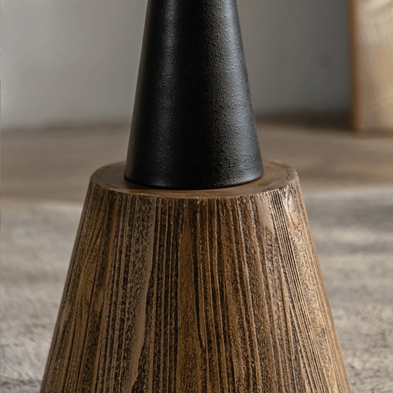 وابي سابي من الخشب الصلب مع طاولة قهوة كلاسيكية من الحديد، شاي جانبي صغير، أثاث منزلي أمريكي عتيق، طاولات مقهى إبداعية