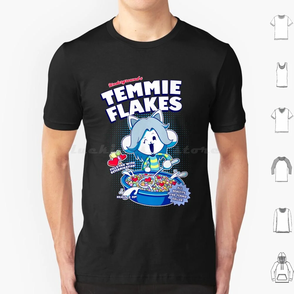 Temmie Flakes! T Shirt Big Size 100% Cotton Sans Frisk Flowey Undertale Temmie Temmie College Underground Temmie Flakes Flakes