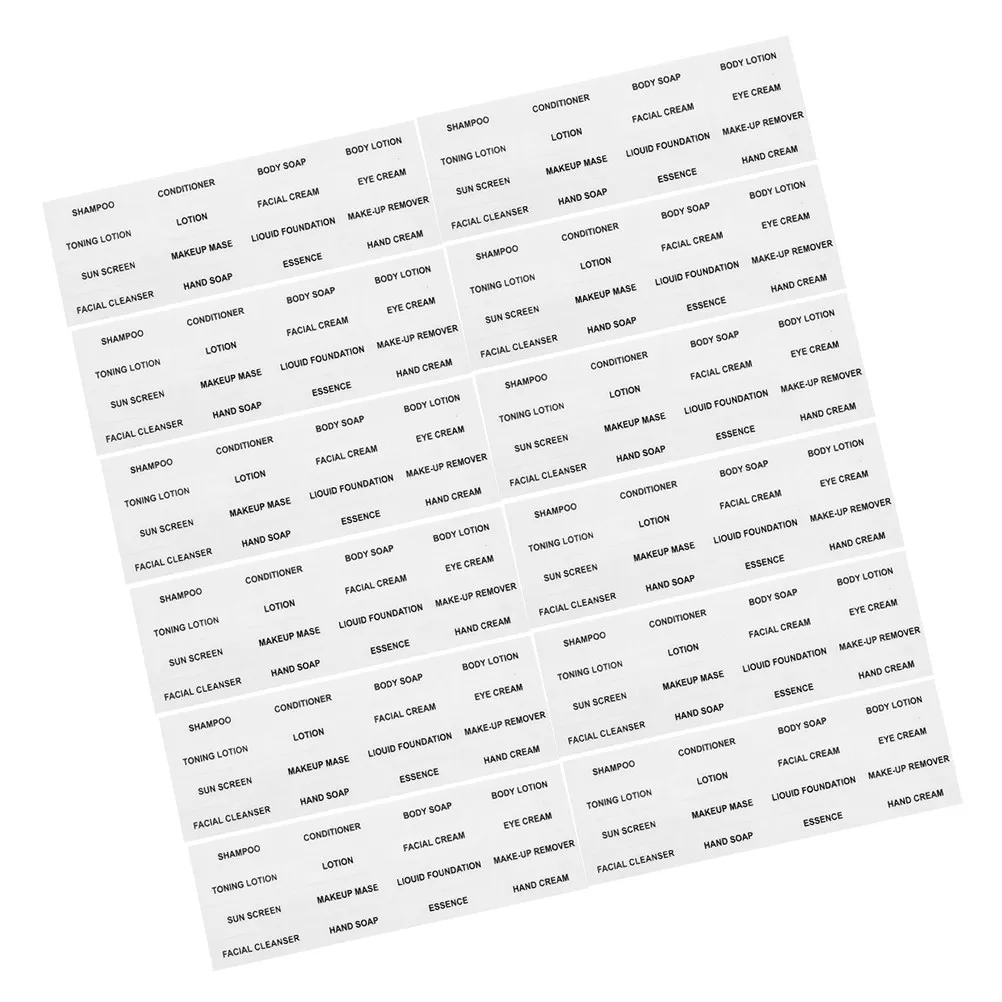 

15 листов съемных этикеток для бутылок, легко снимаемые, с прочной фиксацией, не скручиваются, идеально подходят для контейнеров дорожного размера.