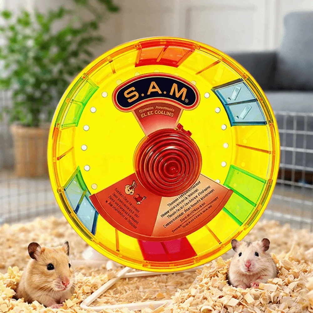

Super Silent Hamster Exercise Wheel Stable Base with Light Colorful Running Wheel Bite Resistant Pet Rotatory Wheel Night Use