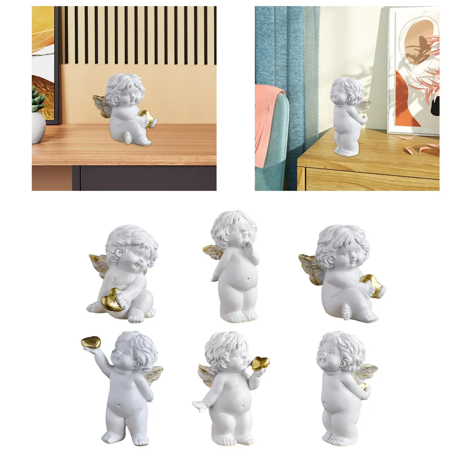 Angel Statue, Cupid Figurine, Collection of European Modern Cherub Sculpture,