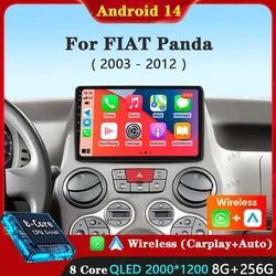 Android 14 Carplay Auto For FIAT Panda 2003 - 2012 Car Radio Multimedia Video Player Navigation GPS No 2Din 2 Din DVD DSP 4G