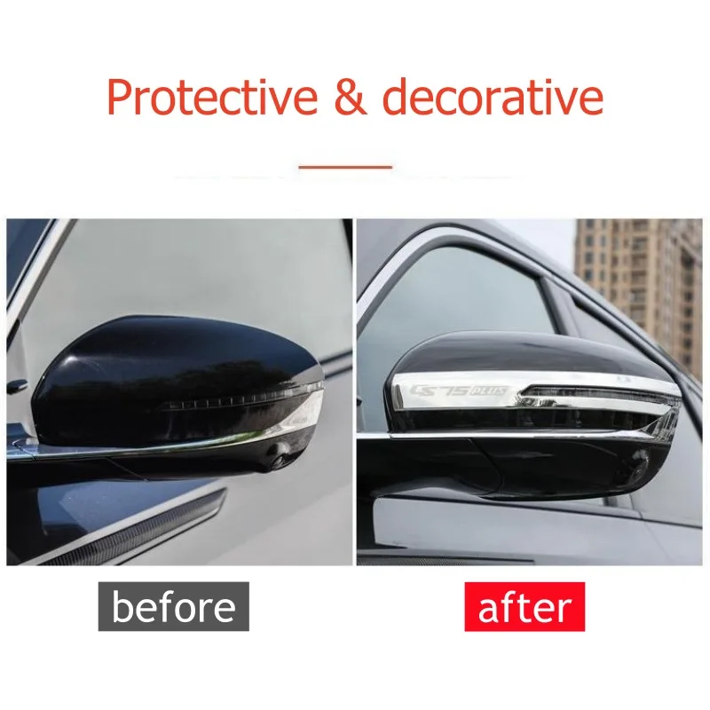 For Changan CS75 Plus 2022 2023 2021 2020 Rearview Mirror Sticker Trim Deco Protector Stainless Steel Accessories