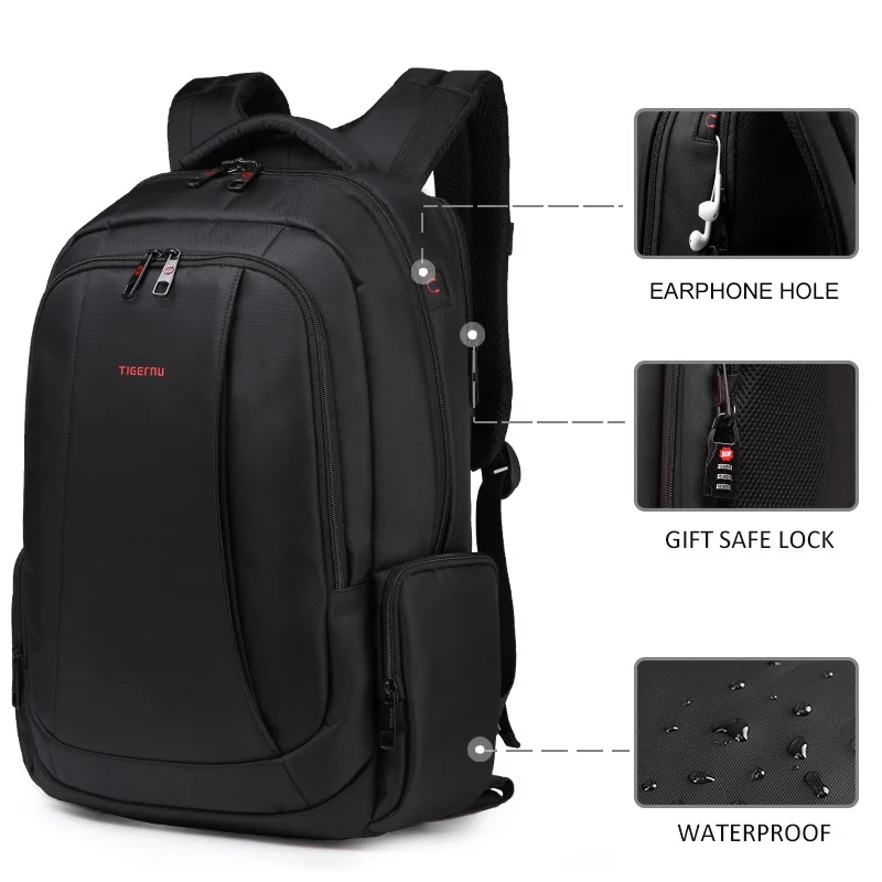 2023 New Fashion Anti Theft Nylon 27L Men 15.6 Inch Laptop Backpacks School Travel Backpacking Backpack Male Backpack For Laptop