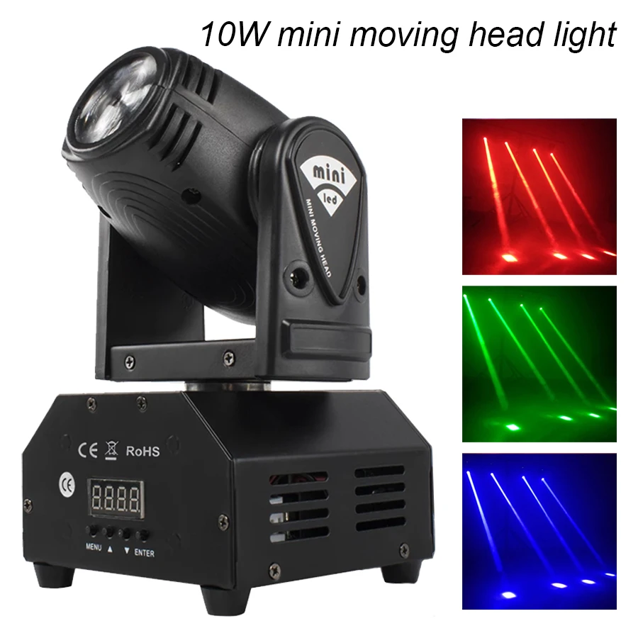 Mini luz Led RGB con cabezal móvil, luz láser de 10W, DMX512, para Bar, fiesta, DJ Profesional, discoteca, boda, Bar, KTV