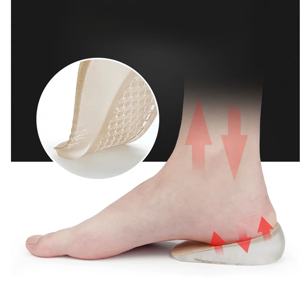 

2Pairs Height Increase Invisible Insoles Inner Soft Comfortable Half Pads Non Slip Breathable Heel Cushions for Men 1.5cm