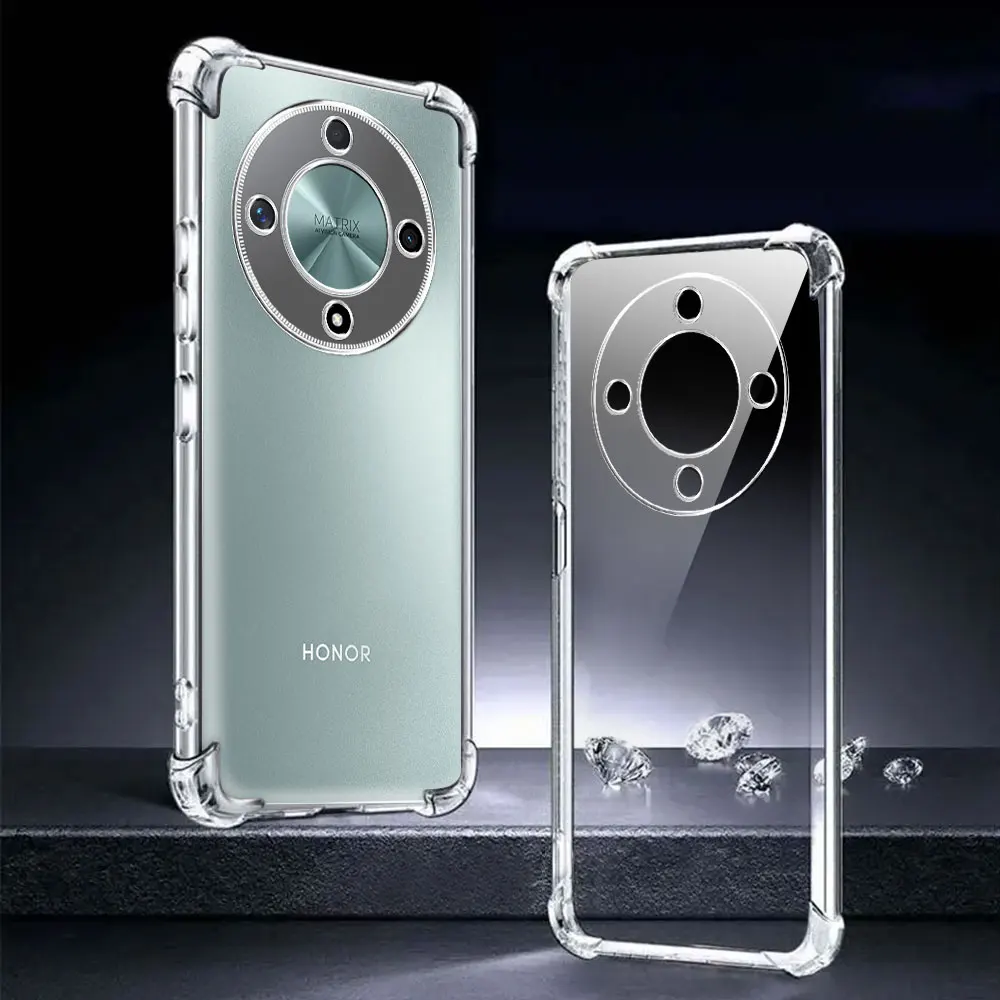 For Honor X9b X9A 5G Shockproof Airbag TPU Phone Case For Honor X9 5G 4G Transparent Soft Silicone Back Cover Protector Fundas