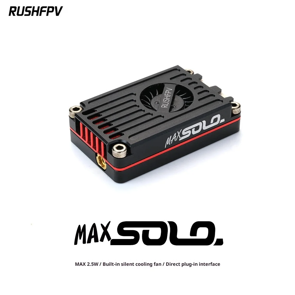 เครื่องส่งสัญญาณวิดีโอ Rush Tank Max Solo Vtx 2.5w กำลังสูง 48 ช่อง พร้อมเปลือก CNC สำหรับโดรนบังคับวิทยุแบบปีกตรึง ระยะไกล