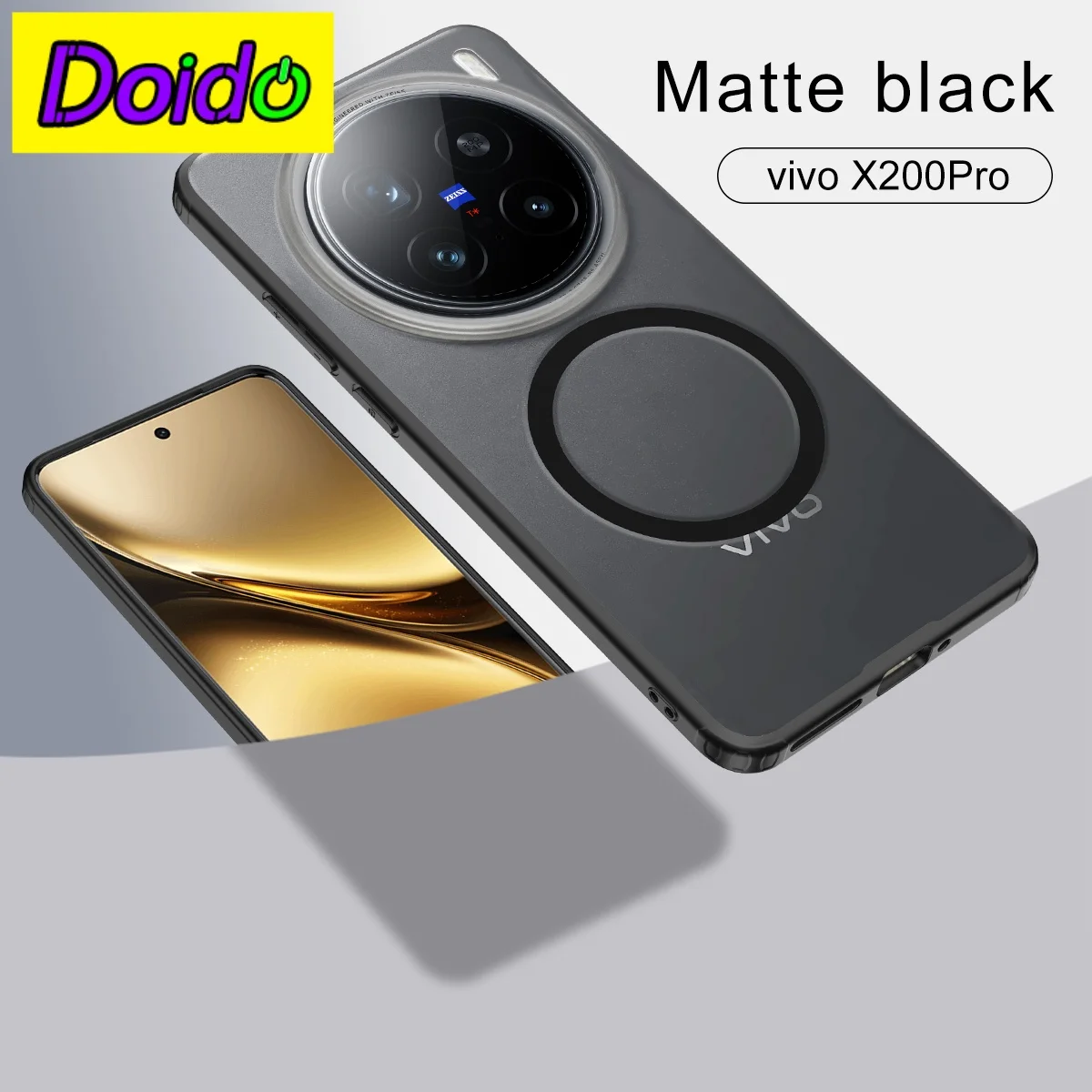 Magnetic Wireless Phone Case for VIVO X200 X200Promini Matte Shockproof Armor Frosted Transparent vivo X200 Cover Bumper