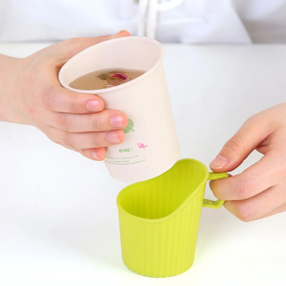 

10pcs Cup Holder Case Insulated Anti-Scalding Disposable Paper Cup Cover For Universal Fit Temperature Control Comfort Grip