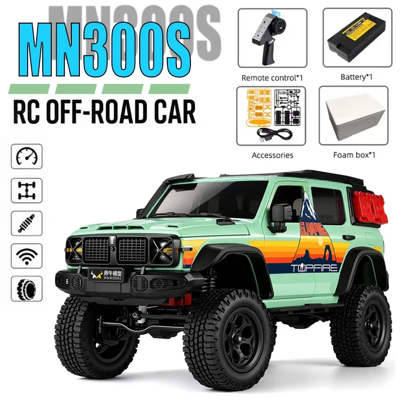 New MN Model MN300S 1/12 RC Crawler Car 4WD Full Scale 2.4GHz Off-Road Climbing Vehicle LED Light Modifiable Toy Gift for Adults