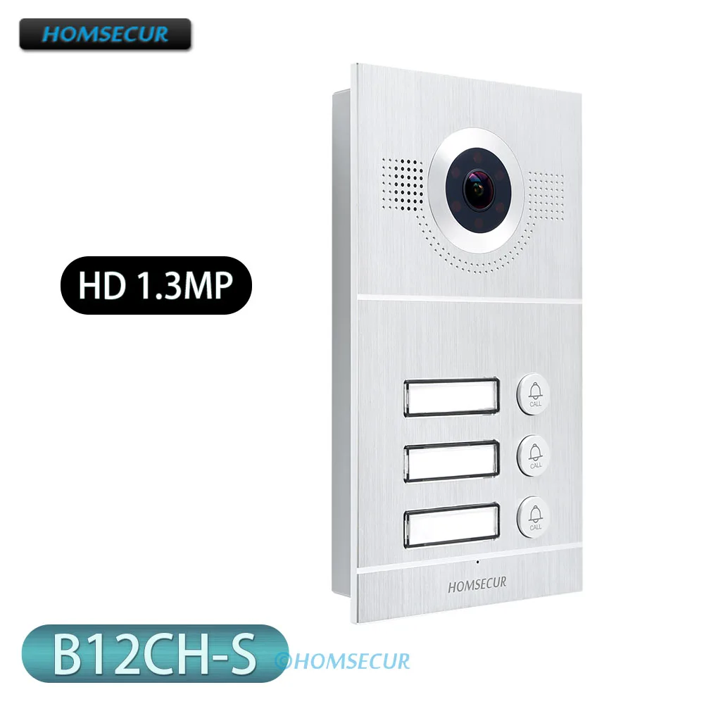 

HOMSECUR HD B12CH-S Doorbell Camera Waterproof Wide View Angle Flush Mount For HDK 3-Apartment Video&Audio Smart Doorbell