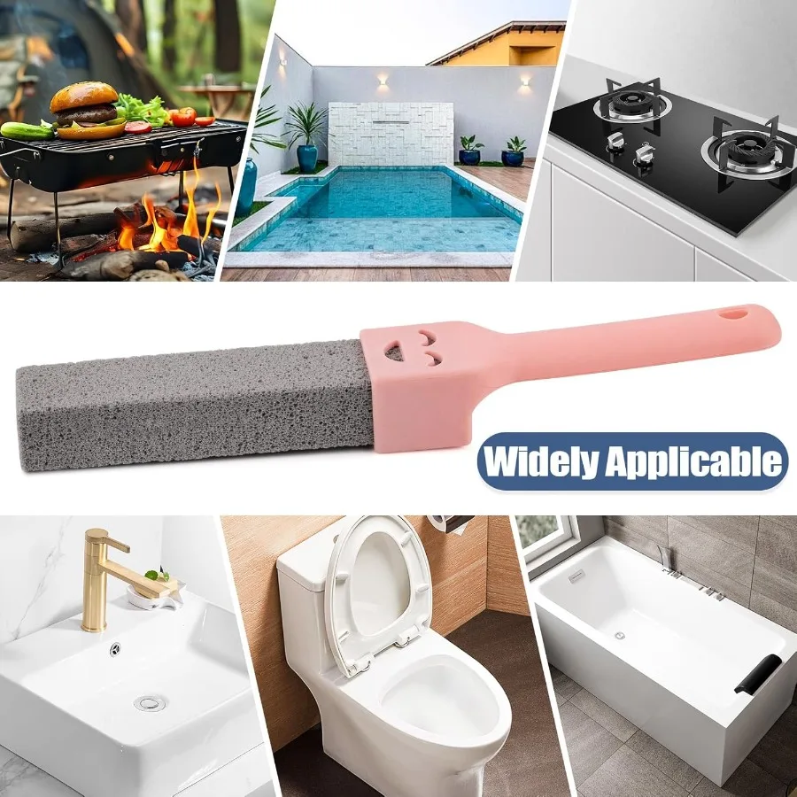 8 упаковок пемзажных чистящих палочек с 2 универсальными ручками. Очиститель серого пемза для чистки туалетов, ванных комнат, кухни.