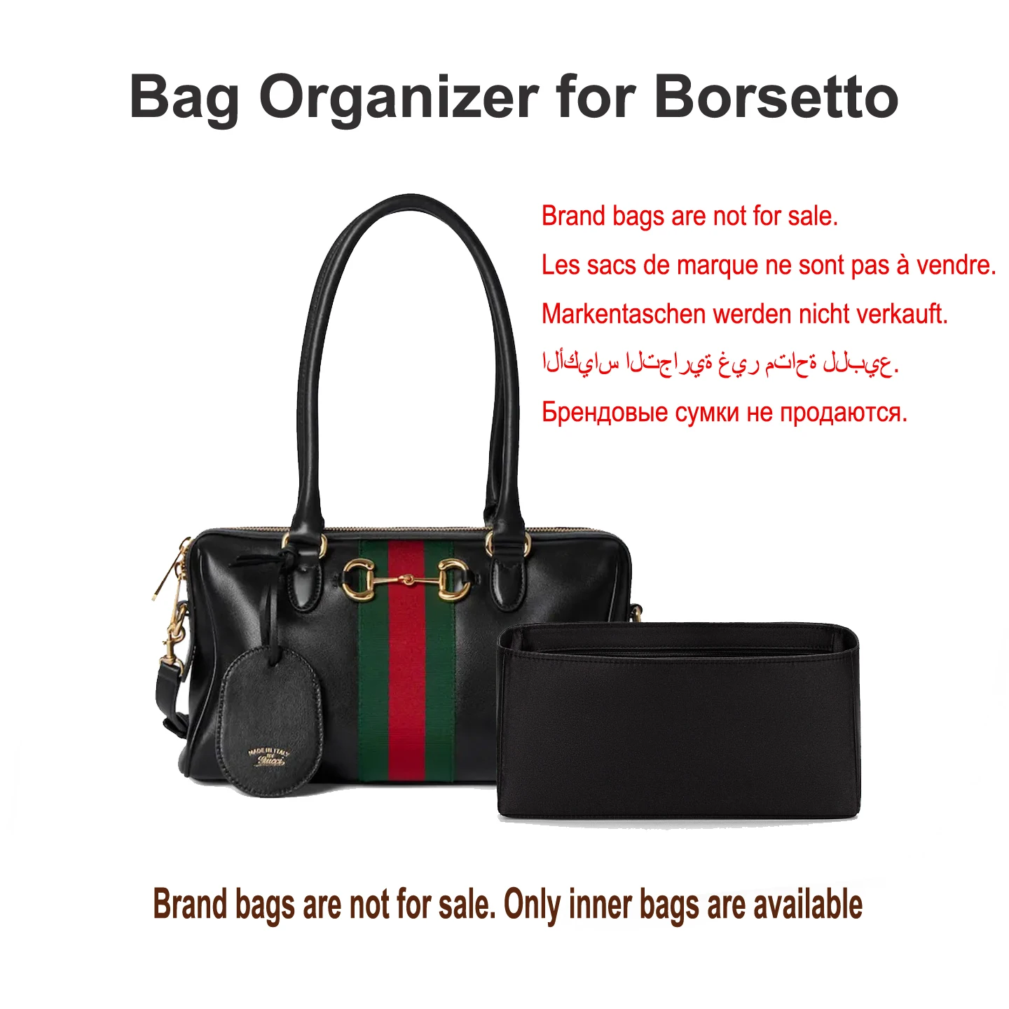 Premium Bag Organizer Customized for Gucci Borsetto Handbag Acetate Satin Storage Cosmetic Bag  Liner Bag Support Inner Bag