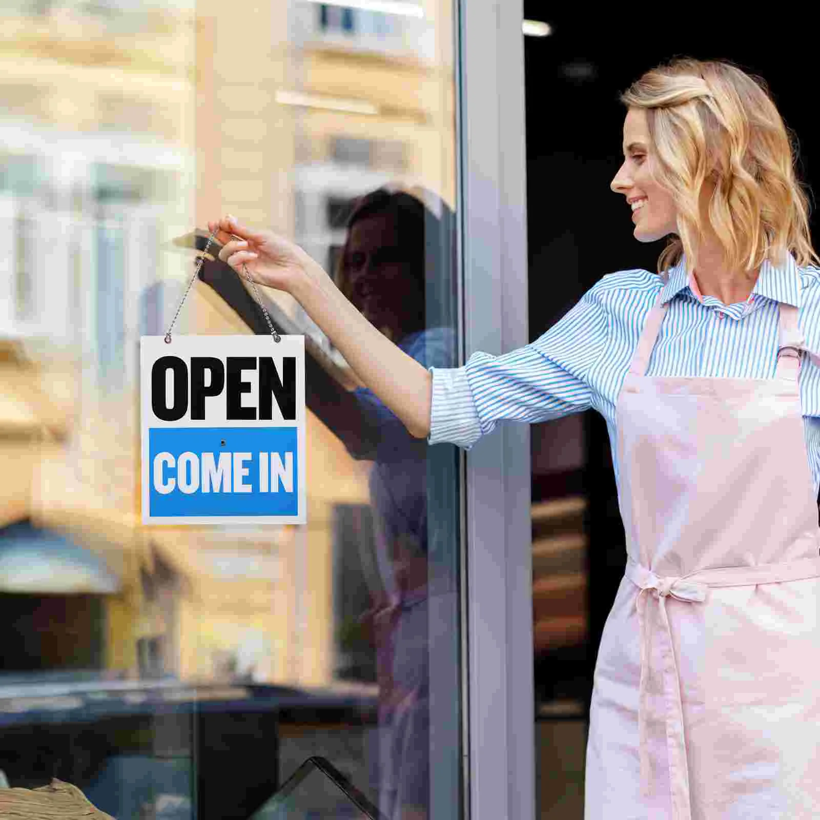 Labels Welcome Hanging Board Right Back Sign Neon Lights Open Signs for Window Shop Office