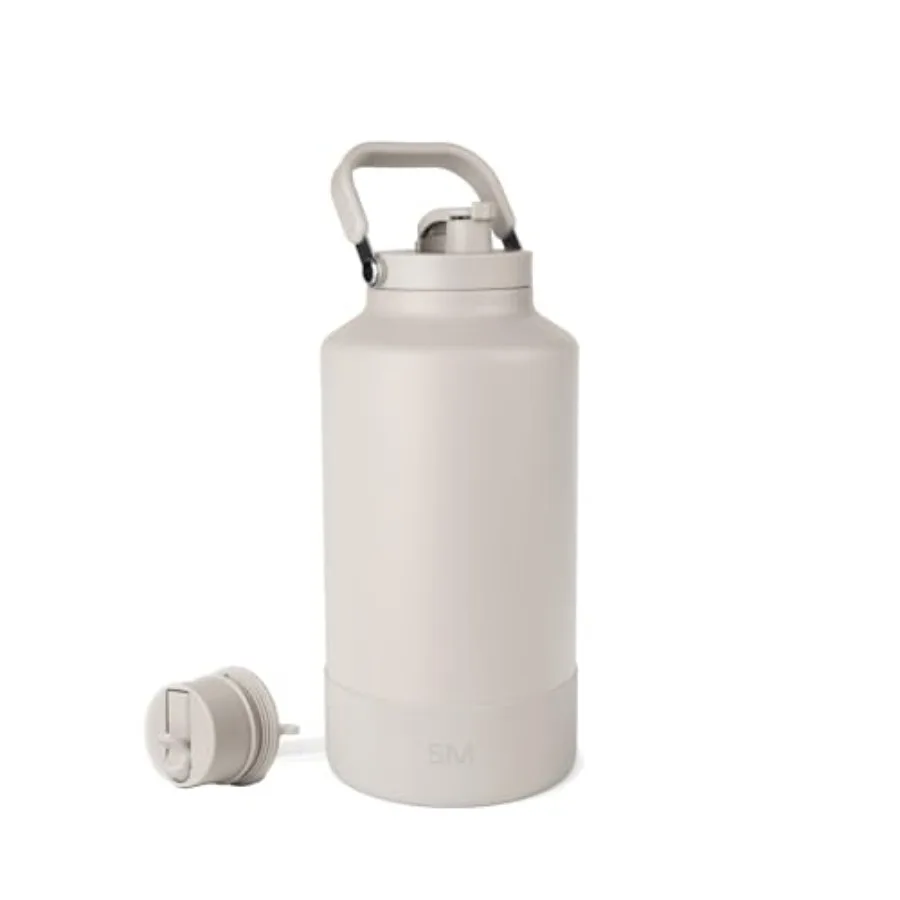 

Trek Pivot Gallon Water Bottle Jug with Handle and Boot Interchangeable Straw and Chug Lids Large Insulated Stainless Steel Spo
