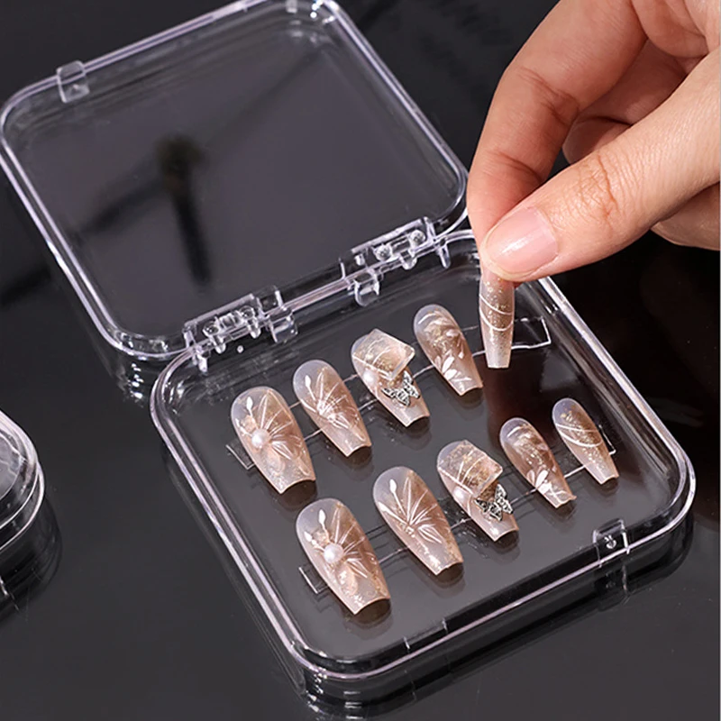 Armour storage box with flip cover, jewelry box, transparent nail art box, desk storage and display use
