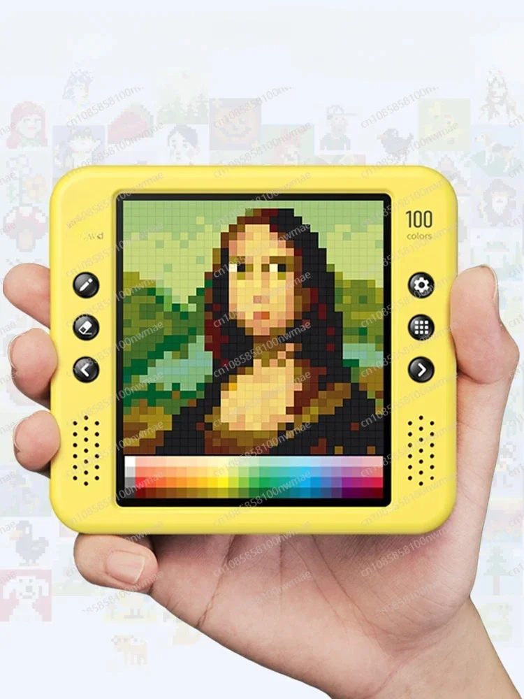 Color screen small artboard pixel painting built-in tutorial can be upgraded to Bluetooth network to share painting gifts