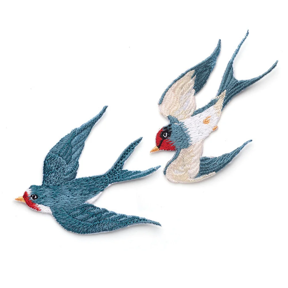 1 Piece Iron On Spring Swallow Embroidery Clothes Patch Applique DIY Decoration Accessories Sticker