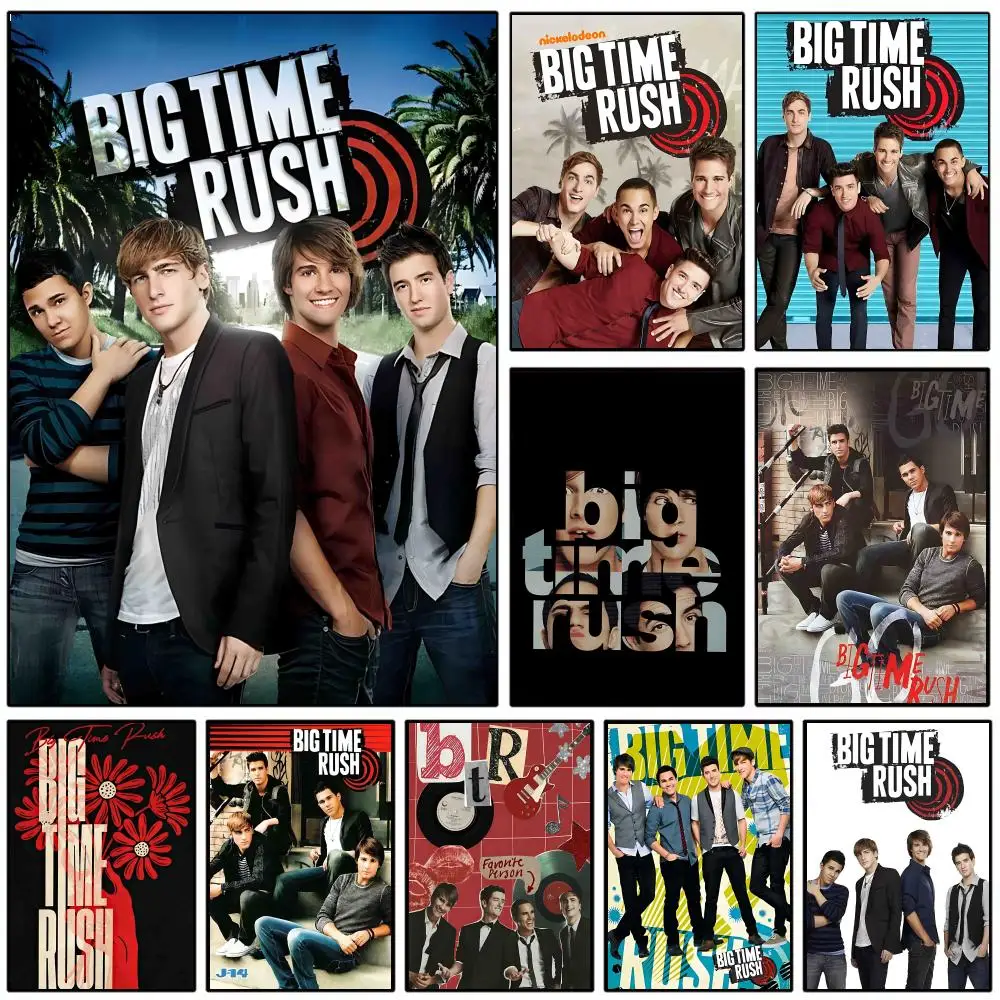 Band B-Big Time R-Rush Poster Wall Poster Self-adhesive Waterproof for Bedroom/e-sports Room Family Life Pet Anime