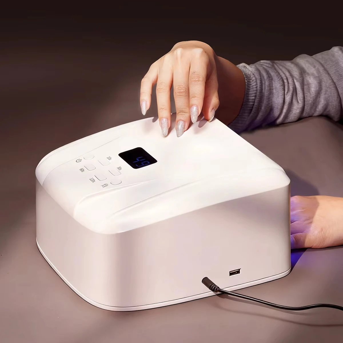 2026 New Dual Zone Sensor UV Lamp Fast Curing Rechargeable UV LED Nail Lamp 78 LED Lamp Professional Portable Salon Home