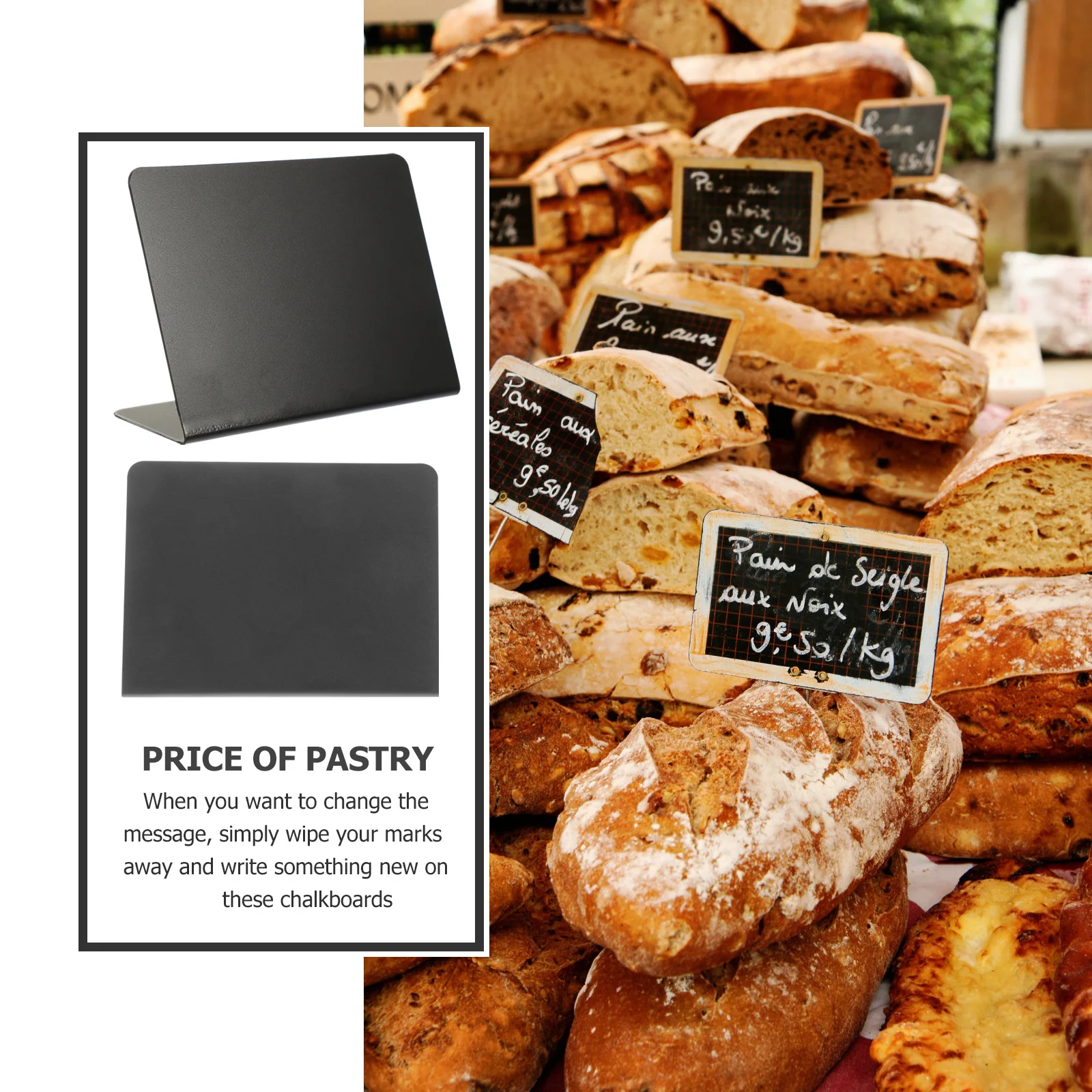 10Pcs V Shaped Chalkboard Signs High Grade Acrylic Desktop Message Boards Reusable for Office Home Cafe Menu Display