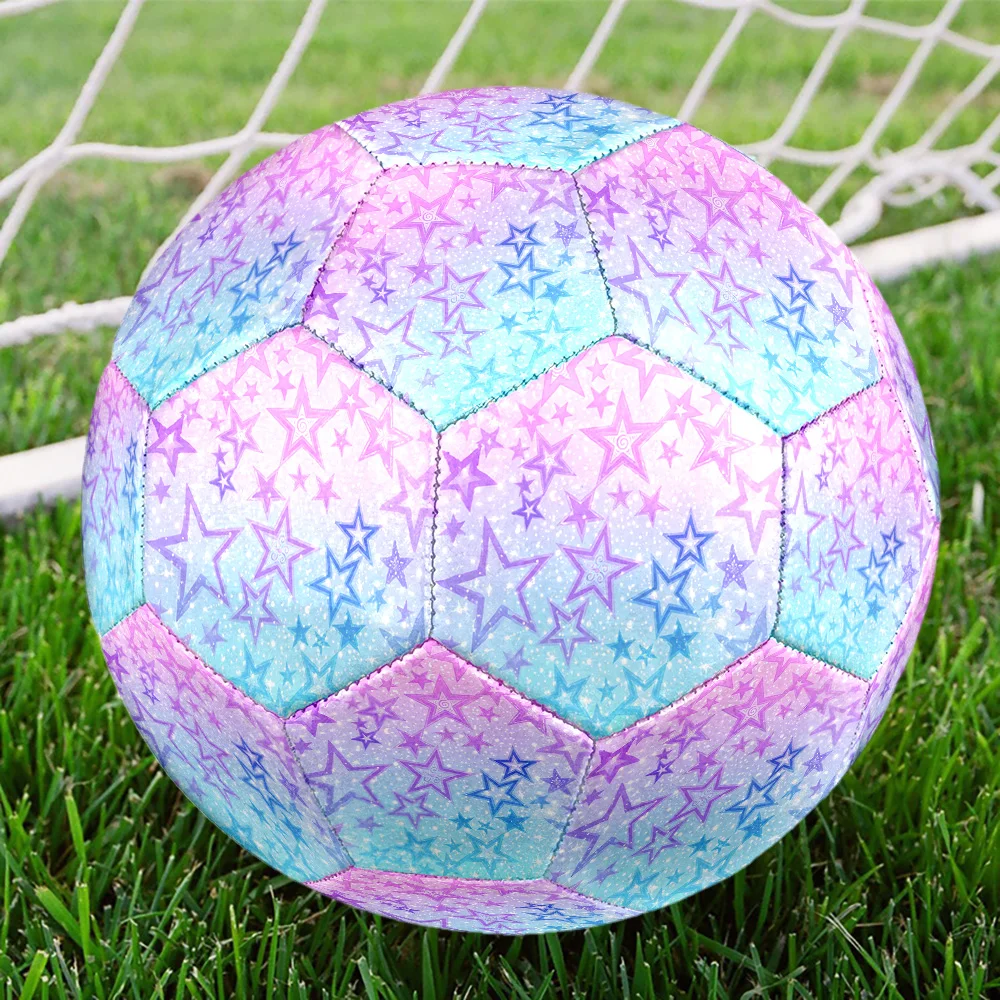 Bright Star Soccer Ball Machine-Stitched Indoor/Outdoor Universal Football Surprise Collection Gift Perfect Birthday Gift