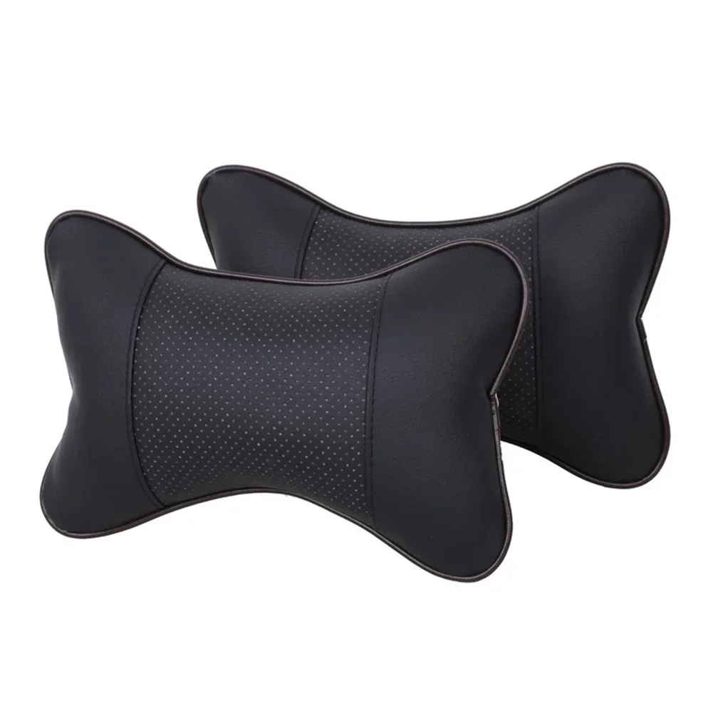 VERYUS Car Neck Pillows Seat Head Headrest Support Cushion Pad Leather Backrest Bone Pillow Protector Auto Interior Accessories