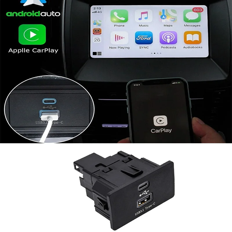 

Sync3 Upgrade USB+Type-C Dual Multimedia Interface Module V3.4 Only For Ford EDGE F-150 F-250 F-350 Explorer HC3Z-19A387-B -D
