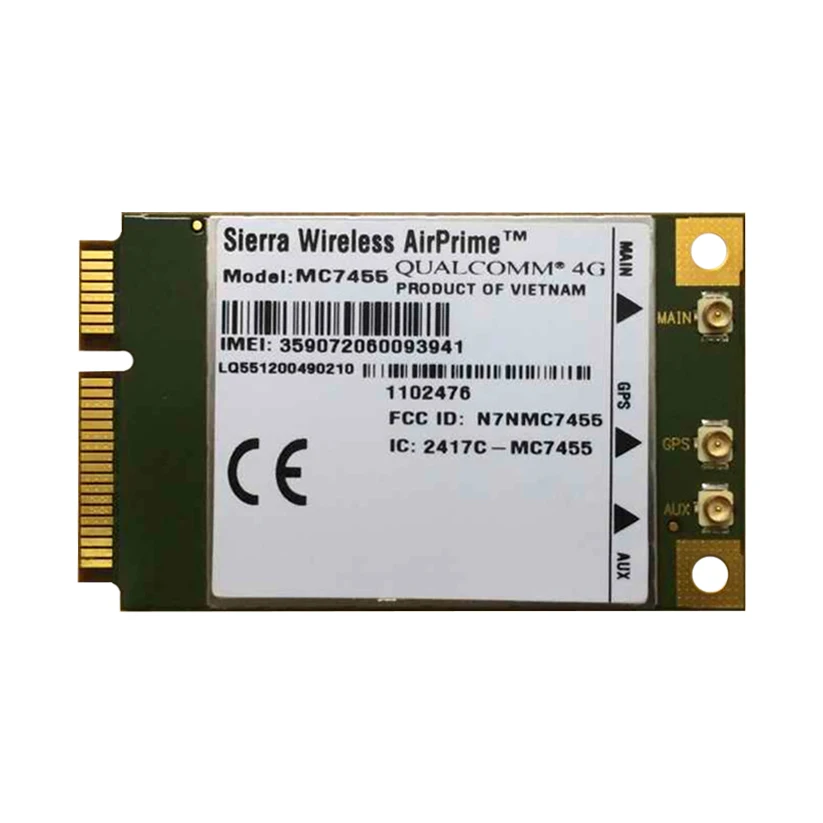 

Sierra Wireless MC7455 4G LTE Cat6 mini pcie module MDM9230 Chipset Support GPS Glonass Beidou Galileo 300 Mbps