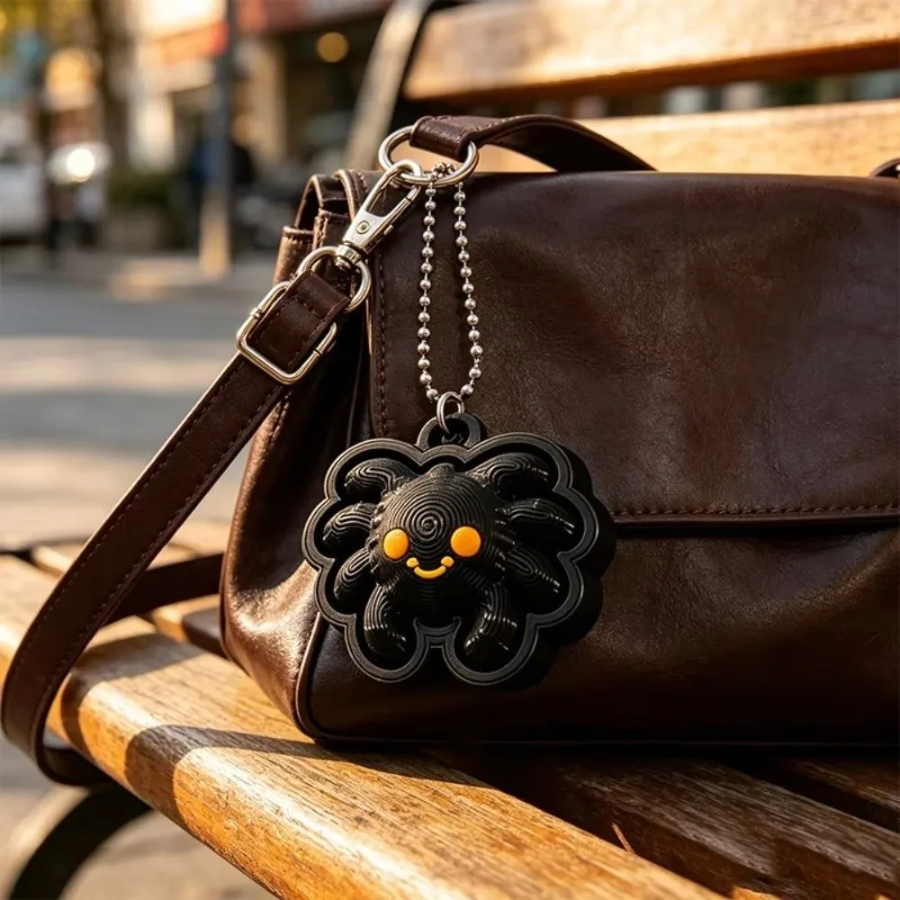 3D Printed Fidget Keychain Silent Clicking Portable Pressable Clicker Sensory Stimulation Cat/Spider Shape Clicker Fidget