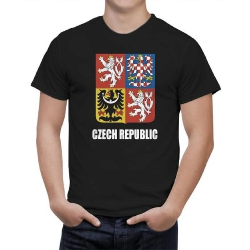 Czech Republic Flag 3D T-Shirt Men Women Coat Of Arms Of Czech Republic T Shirt Casual Oversized Short Sleeve O-neck Tees Top view 2